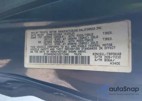 2003 Toyota Tacoma Prerunner from USA, damaged, VIN 5TENM92N23Z271346